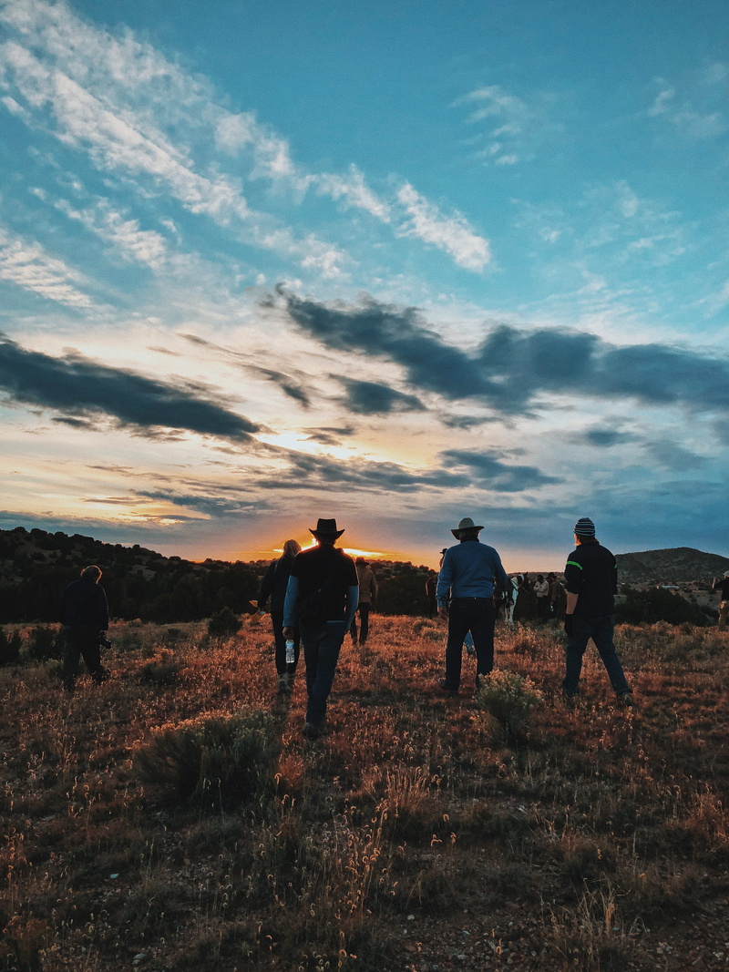group of people, leisure activity, cloud - sky, hunter, filmmaking, new mexico, environment, setlife, desert, mountains, rear view, santa fe, beauty in nature