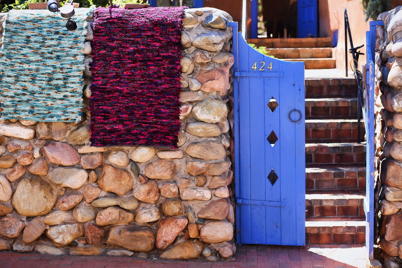 gate, wooden, building exterior, america, food, purple, outdoors, adobe, new mexico, day, santa fe, for sale, built structure, historic, large group of objects