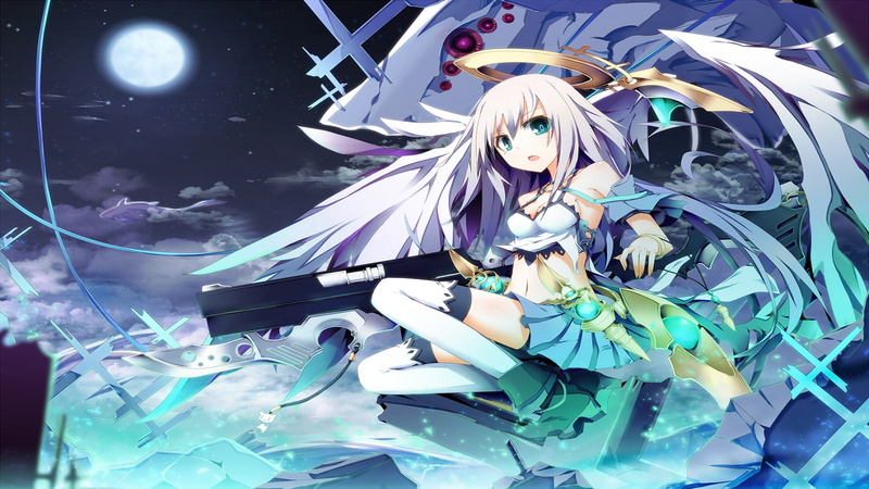 anime girls, green eyes, 720P, anime, white hair, chillstep