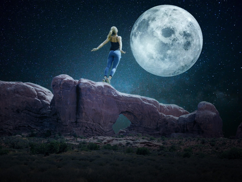 star, stars, dream landscape, landscape, surreal, nature, book cover, digital composite, astronomy, girl, space, gloomy, one person, land, mysterious, star - space