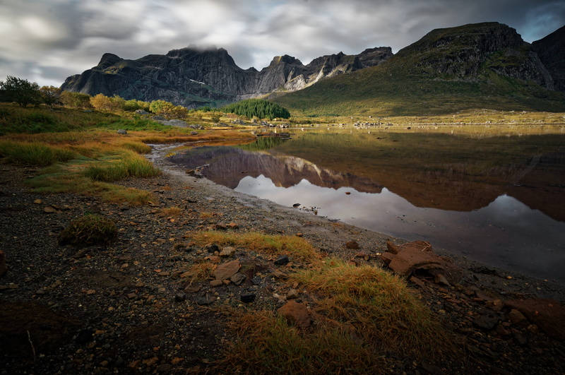 water, beauty in nature, dirt road, river, norway, reflection, cloudy, road, basin, no people, scenics - nature, outdoors, non-urban scene, near, day, tree