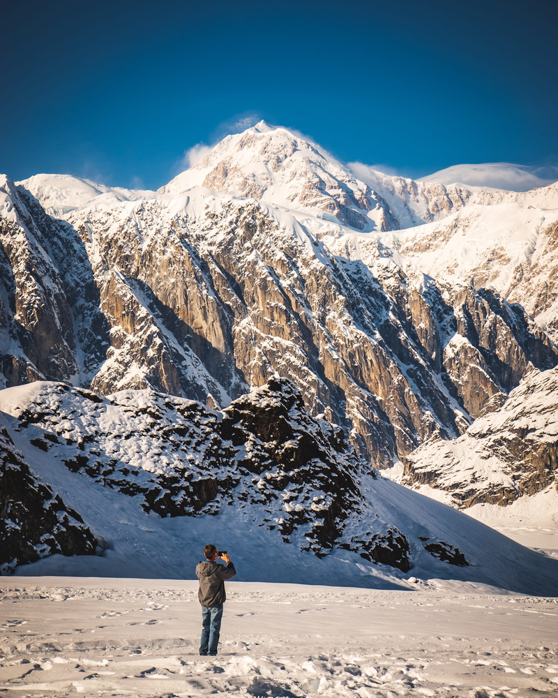 snowcapped mountain, capped, peak, mountain, mountain range, tranquil scene, sky, formation, leisure activity, leisure activities, warm clothing, day, front