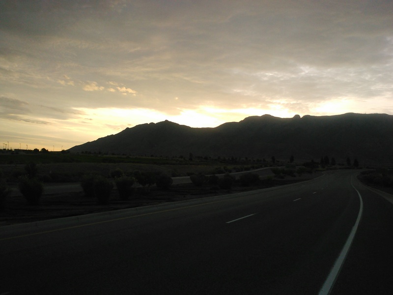 non-urban scene, tranquility, morning, tranquil scene, landscape, transportation, dawn, symbol, no people, sandia mountains, mountains, beauty in nature
