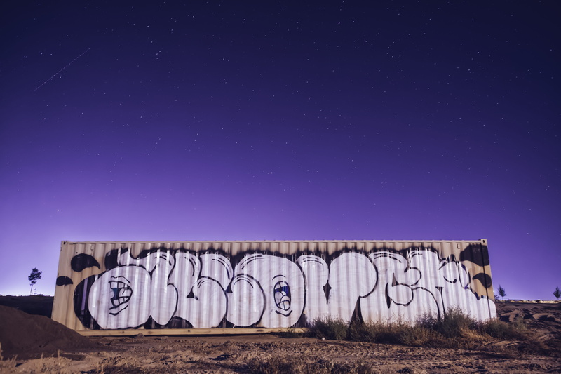 space, blue, container, art, street photography, graffiti, street art, star - space, environment, grafitti, urban, cold temperature, purple, architecture