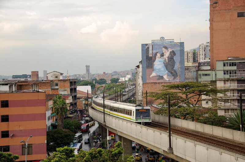 outdoors, town center, day, transportation, cloud - sky, no people, city, office building exterior, sky, high angle view, medellin, land vehicle, view
