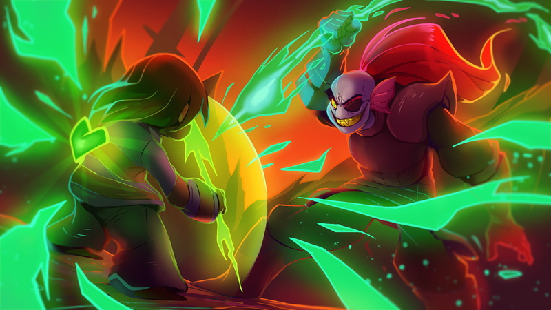 1080P, Undyne (Undertale), Undertale, Video Game, Frisk (Undertale)