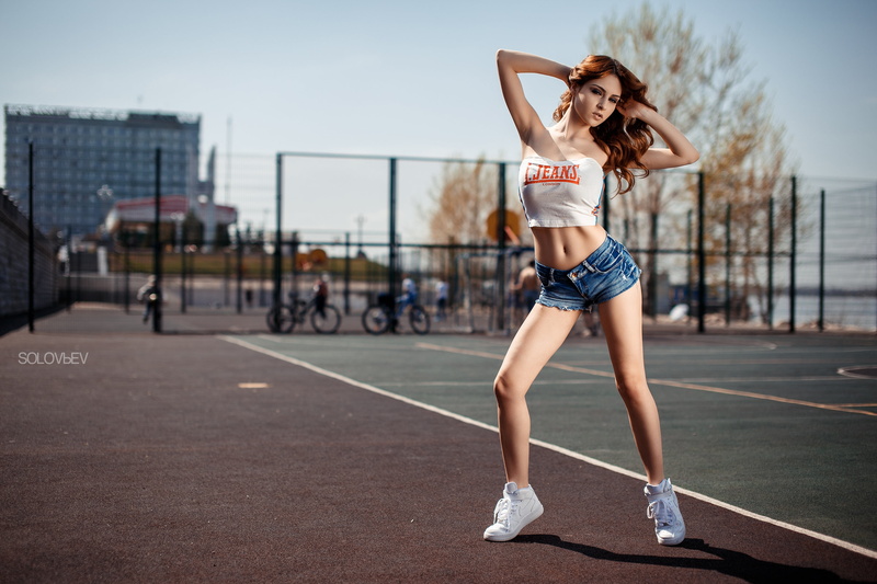 Ksenia Wegner, figure, pose, Artem Soloviev, 2K, shorts, model, SOLOVЬEV