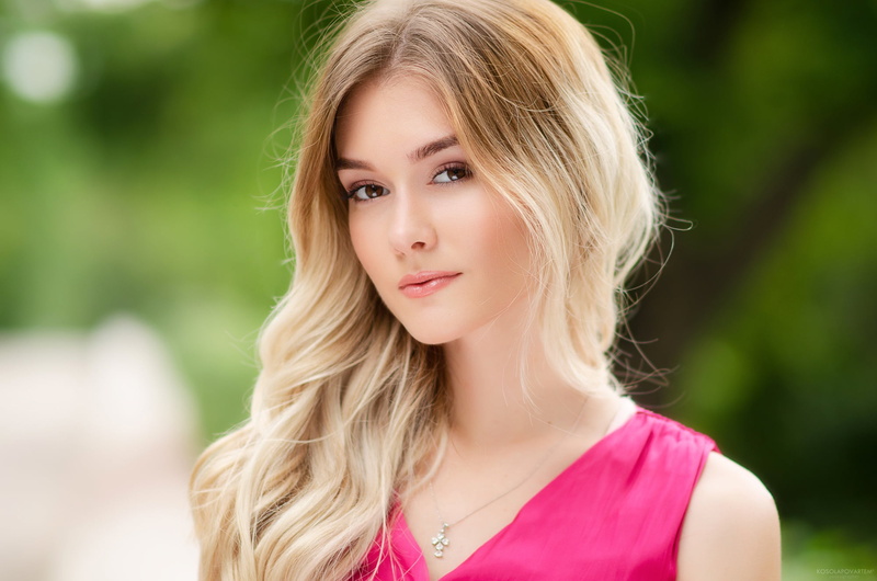 Artem Kosolapov, blonde, makeup, background, look, hairstyle, 1080P, beauty, portrait, bokeh, model, Anna