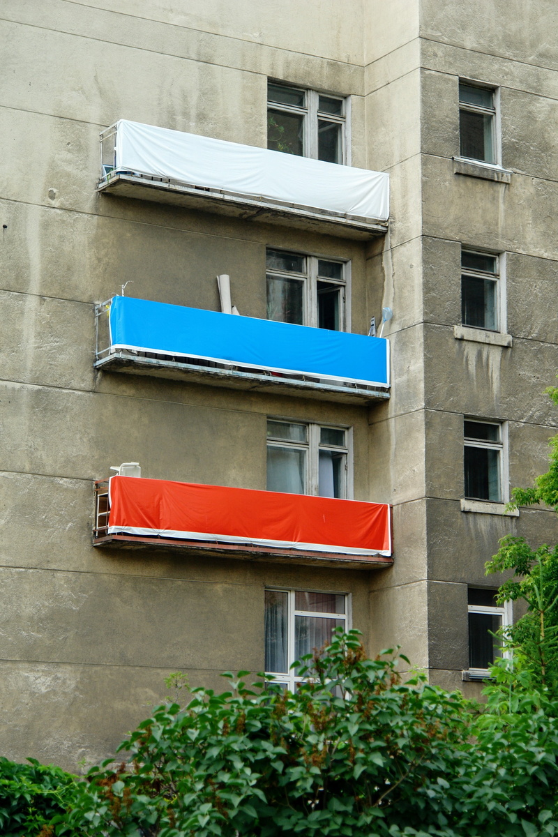house, city, residential district, window, blue, outdoors, growth, green color, day, building exterior, balcony, russia, low angle view, no people, 4K