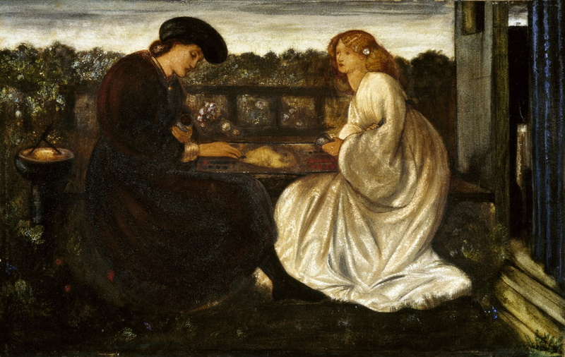 Backgammon players, 1862, 1080P, Edward Burne-Jones