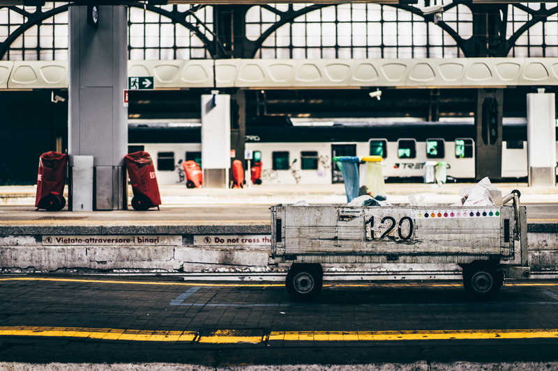 transport, texture, road, track, city, brown, men, building, rail transportation, day, vehicle, mode of transportation, train, tray, traveler, station