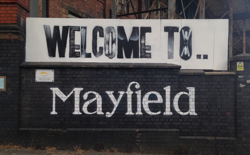 wall - building feature, message, western script, creative, dollar sign, wall, mayfield station, white color, graffiti, development, manchester, business