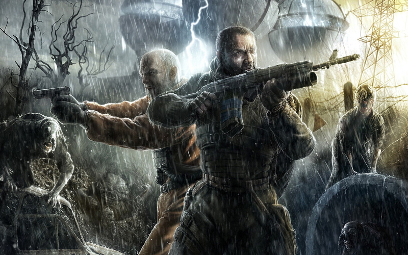 1080P, weapons, games, s t a l k e r, guns, video, rain