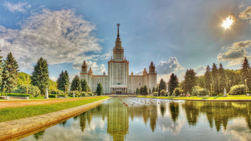 2K, Summer, Trees, Grass, Moscow, Pond, Water, University