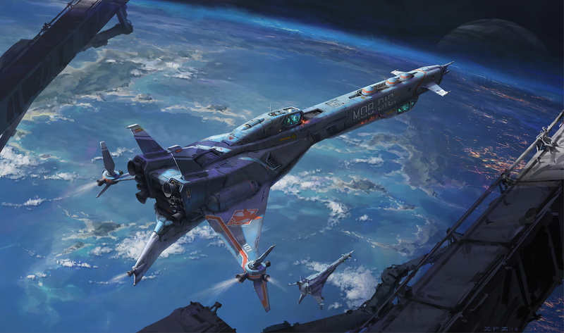 space, spaceship, Pengzhen Zhang, 8K
