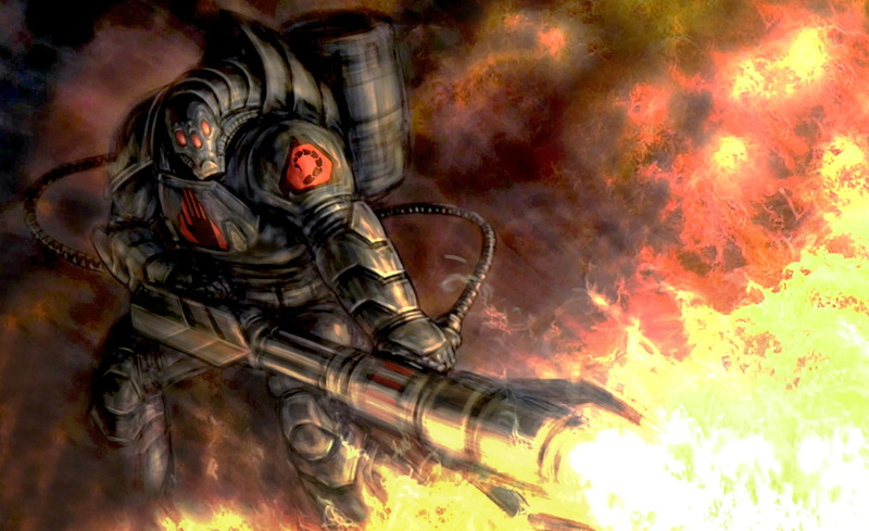 armed forces, headwear, architecture, burning, fire - natural phenomenon, Tiberium Wars, weapon, using, Command And Conquer, 1080P, government, fire, uniform