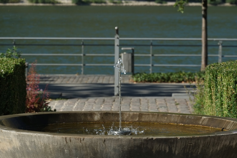 bubble, water jet, household equipment, river, wet, no people, water, drinking fountain, bingen am rhein, built structure, railing, day, water fountain