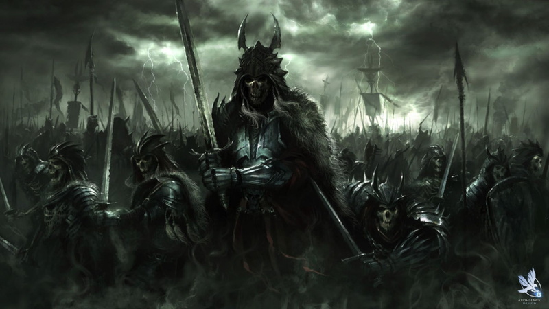 demon, army, warrior, art, fantasy, wepons, horror, skull, dark, 1080P