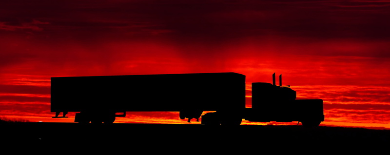 freight transportation, color, 4K, semi-truck, transportation, night, sky, sunset, commercial land vehicle, motor vehicle, freight, industry, evening