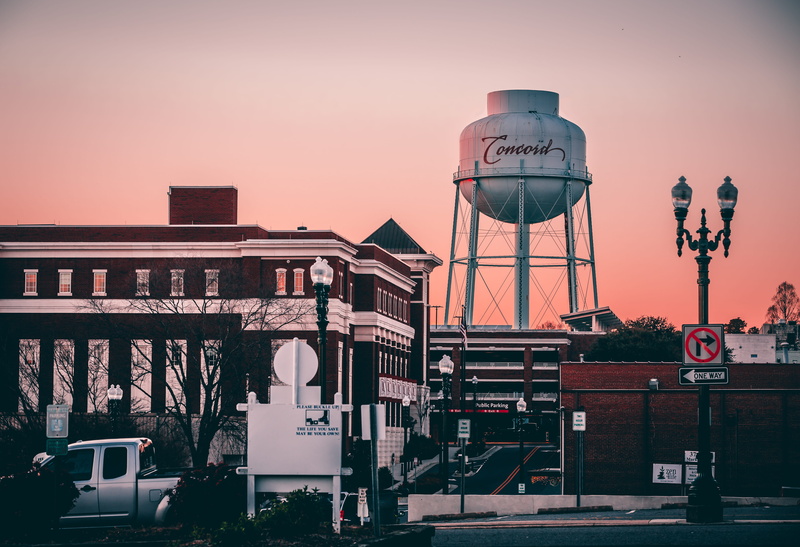 tank, buildings, tower, housing, sunset, building exterior, concrete, factory, nature, pickup, urban, storage tank, neighborhood, travel, front, behind