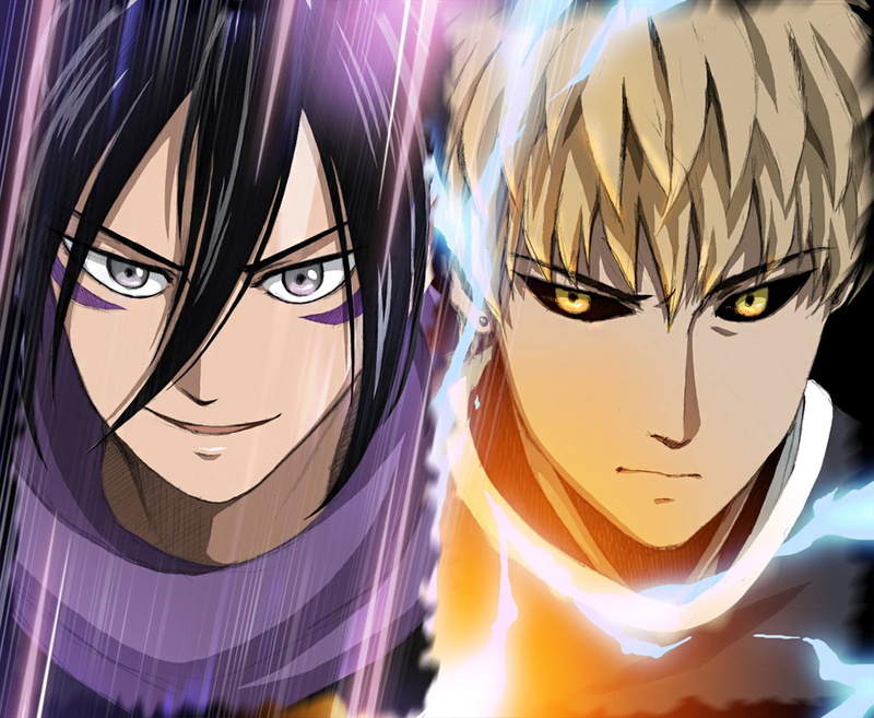 Anime, One-Punch Man, arts culture and entertainment, full frame, creativity, indoors, Genos (One-Punch Man), low angle view, human representation, multi colored