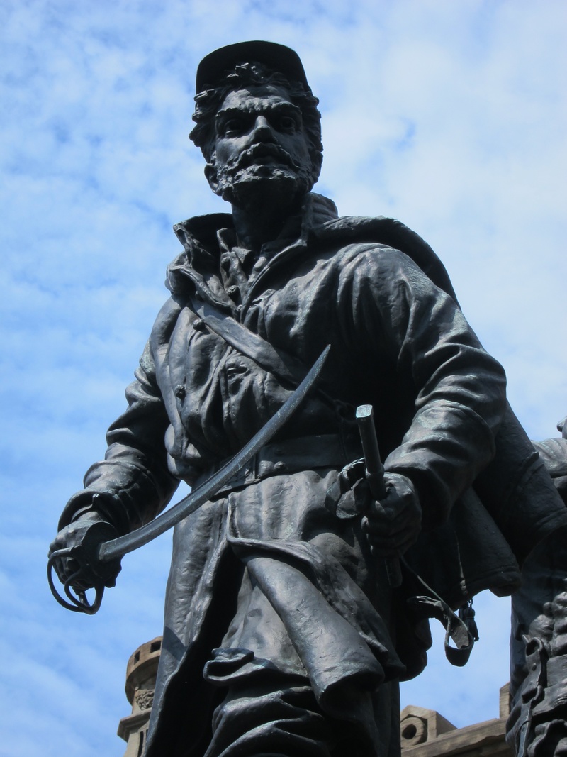 military, landmark, 2K, bronze, statue, soldier, sword, government, america, human representation, weapon, war, low angle view, art and craft, architecture