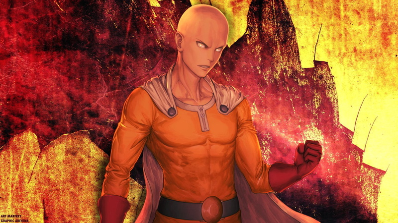 Boy, 1080P, Bold, Yellow Eyes, Costume, Belt, One-Punch Man, Anime, Glove, Cape, Saitama (One-Punch Man)