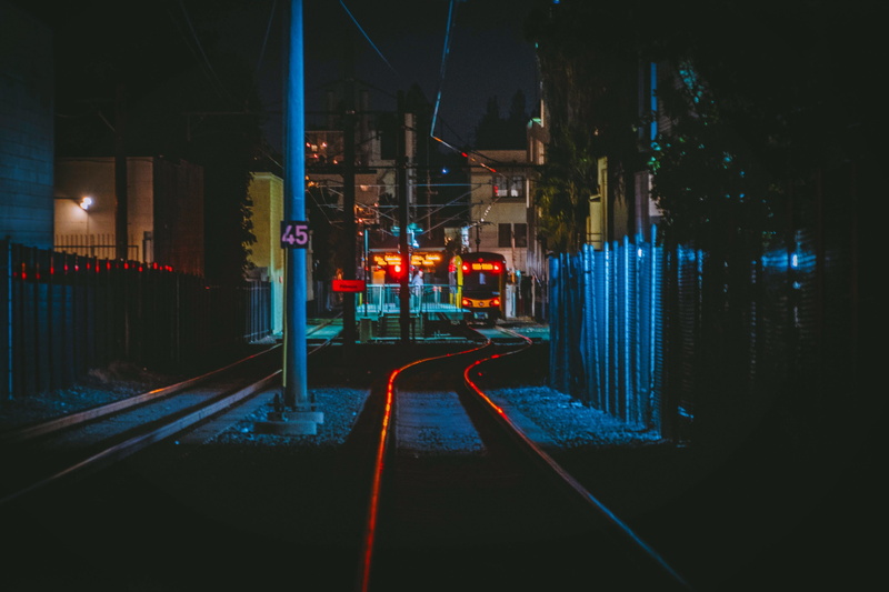 long exposure, train, illuminated, motion, rail, no people, 4K, city, the way forward, built structure, architecture, railroad track, transportation, road