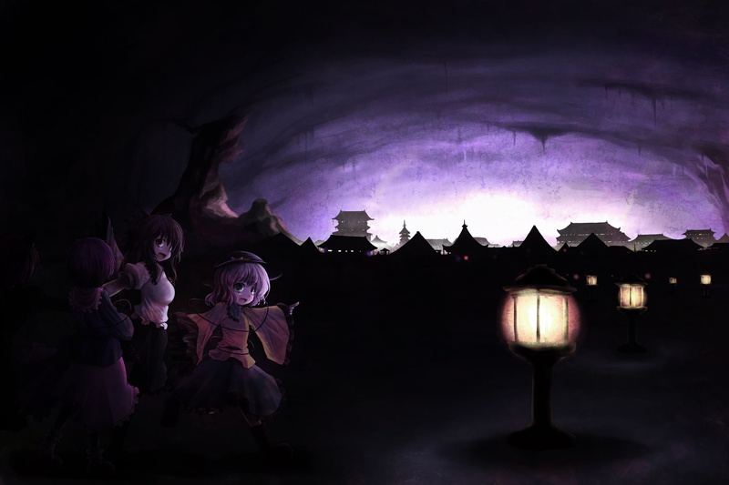 kurona, dark, reiuji, komeiji, utsuho, satori, rin, 720P, city, koishi, touhou, kaenbyou, short, hat, long, hair