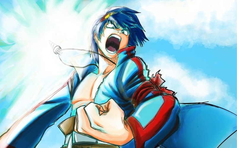 art and craft, Tengen Toppa Gurren Lagann, women, 1080P, wind, spirituality, representation, low angle view, lifestyles, Simon, human representation, creativity
