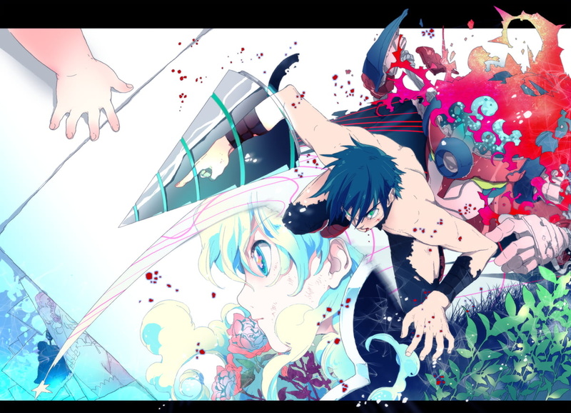 multi colored, day, high angle view, Simon, Teppelin Nia, craft, anime boys, women, representation, 480P, transfer print, lifestyles, application