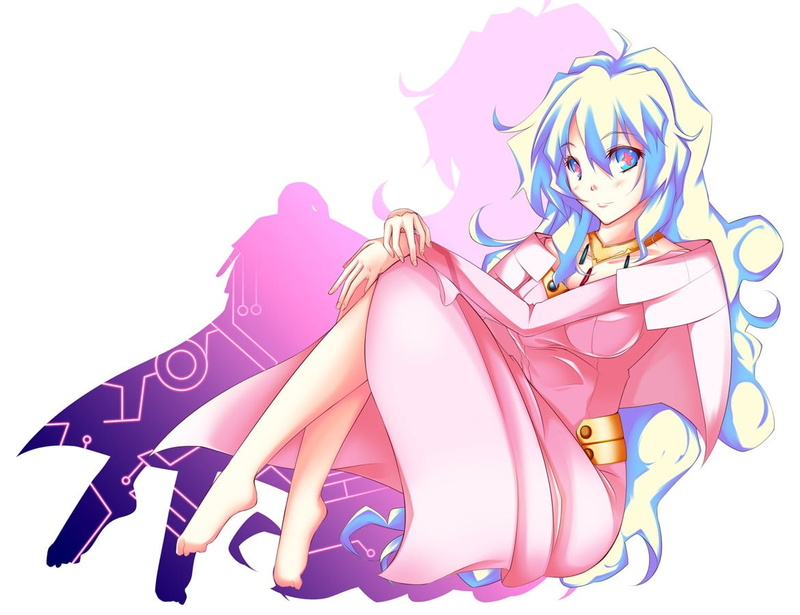 portrait, beautiful woman, women, sitting, young adult, adult, full length, anime, one person, pink color, 480P, Teppelin Nia, hairstyle, Tengen Toppa Gurren Lagann