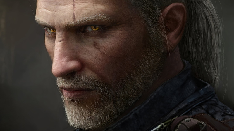 4K, Yellow Eyes, Face, Geralt of Rivia, The Witcher, The Witcher 3: Wild Hunt