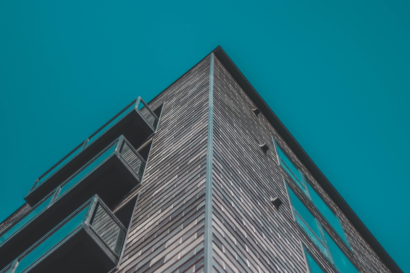 rise, texture, tower, low, wall, nature, sharp, building exterior, low angle view, brick wall, 5K, minimal architecture, city, tall - high, high, blue