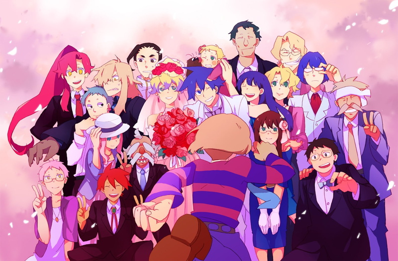 anime, fun, women, adult, childhood, standing, boys, Tengen Toppa Gurren Lagann, large group of people, 720P, men, lifestyles, child, girls, emotion, leisure activity