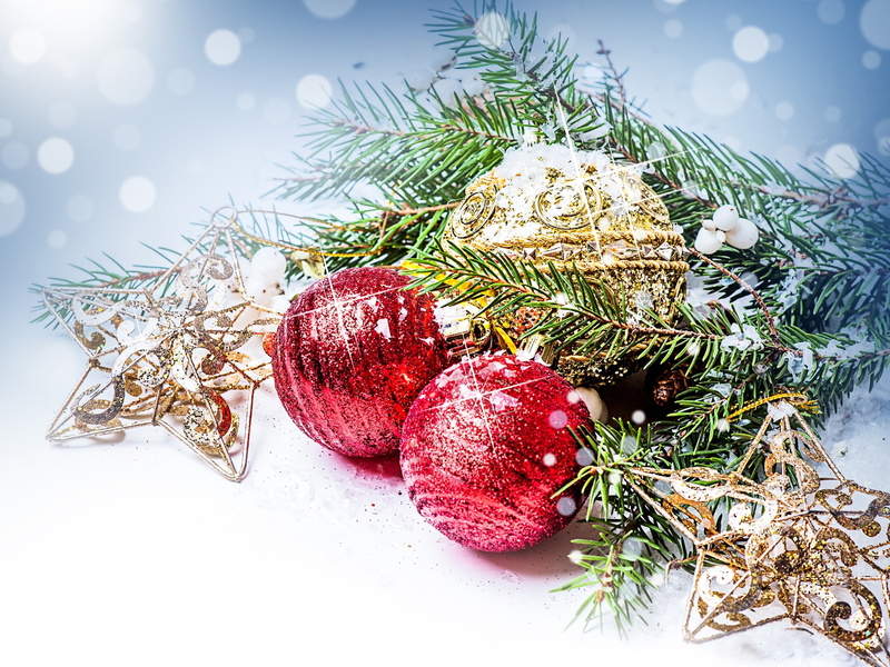 Christmas, 2K, New, Decorative, Branch, Ball, Pine, Year