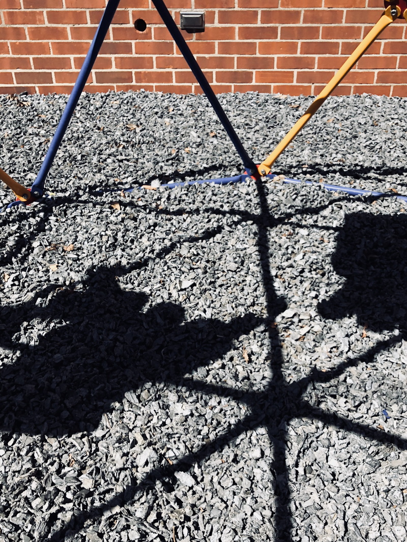 shadow, sunny, summer, kid, kids, recess, safety, fence, simple, little, metal, outdoor play equipment, playground, protection, brick, built structure
