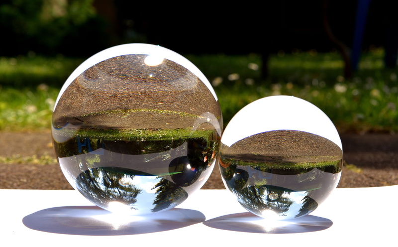 glass - Material, Mirroring, Garden, reflections, balls, shadow, Light, nature, day, sunlight, reflection, transparent, close-up, sphere, food and drink