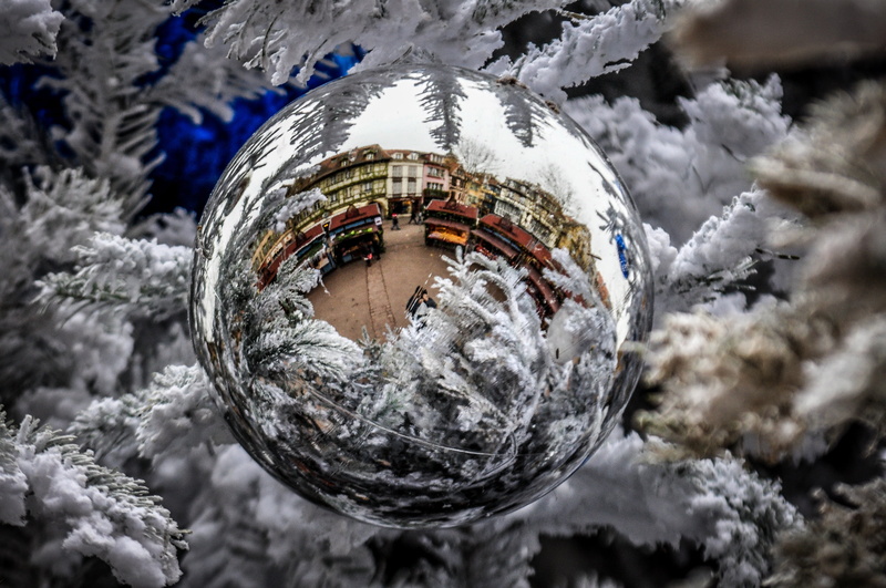 holiday, tree, 4K, decoration, focus on foreground, silver colored, bauble, sparkle, christmas tree, silver, ball, trucks, frozen, christmas ornament