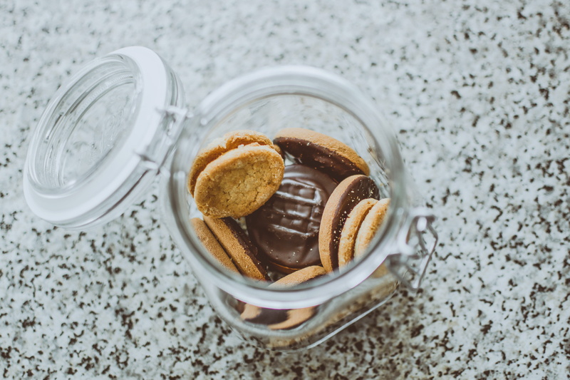 sweets, indulgence, no people, cookie jar, glass, temptation, cookies, dessert, ready-to-eat, focus, sweet food, opened, high angle view, unhealthy eating