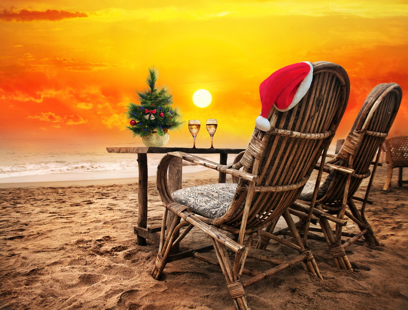 seat, absence, beauty in nature, relaxation, claus, sky, Happy New Year, furniture, no people, tree, Happy, idyllic, outdoor chair, orange color