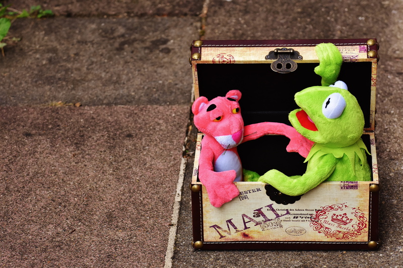 emotion, multi colored, kermit, art and craft, holiday, stuffed toy, go away, stuffed animal, heart shape, plush toys, chest, frog, suitcase fun, plush