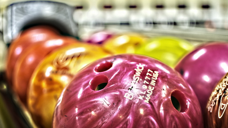 retail, shiny, bowling Ball, western script, pink color, ten Pin Bowling, food, ball, food and drink, lot, plastic, no People, selective focus, focus on foreground