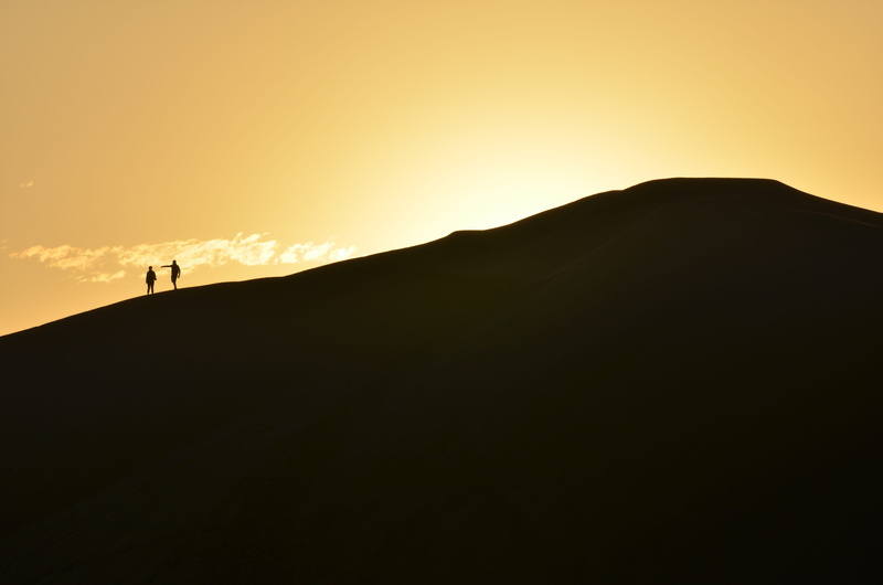 huacachina, silhouette, nature, sand, idyllic, tranquil scene, scenics - nature, sky, mountain, south america, copy space, sunset, beauty in nature, environment