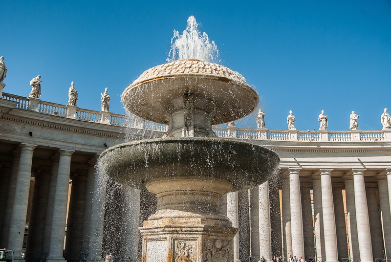 concrete, city, nature, sky, travel, architectural column, 2K, history, Up, clear sky, no people, blue, Columns, Fountain, john dory up, white, government