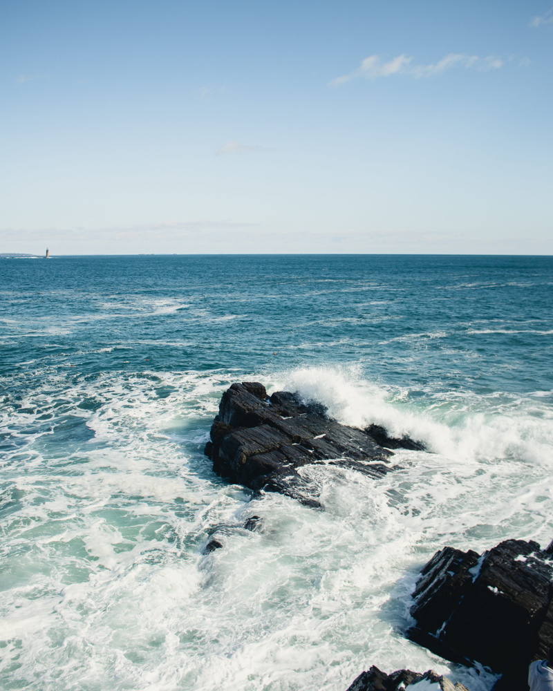 horizon, splashing, winter, sky, nature, maine, coast, beauty in nature, beach, forest, snow, rocks, lighthouse, sport, breaking, no people, wave, water