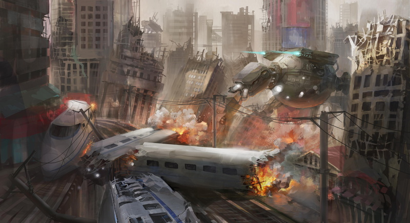 fire, apocalypse, technics, fantasy, 4K