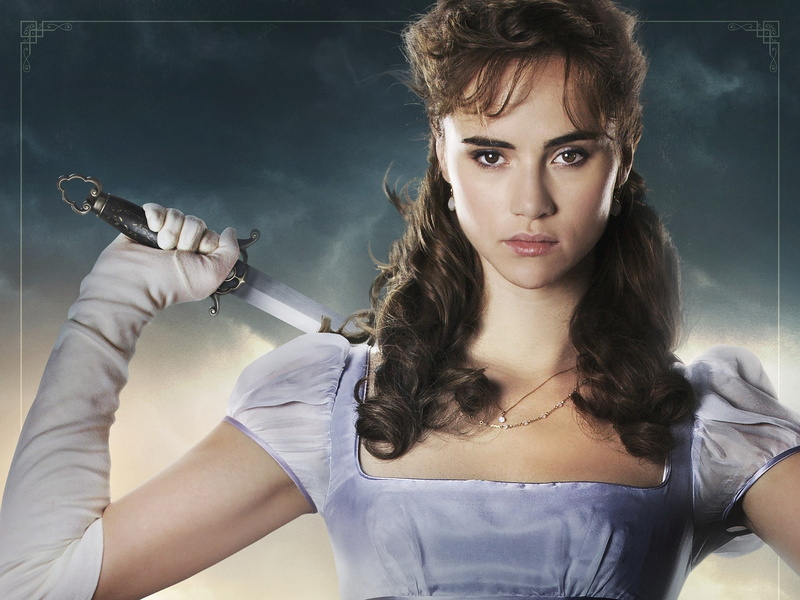 1080P, women, brown hair, adult, hair, beauty, pride and prejudice and zombies, headshot, long hair, fashion, hairstyle, young women, indoors, one person