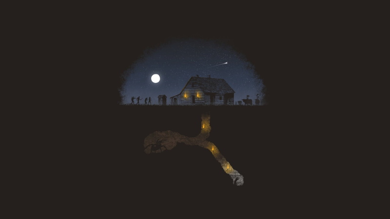 copy space, illuminated, group, silhouette, city, women, built Structure, artwork, sky, moonlight, Minecraft, night, building Exterior, dark, no people