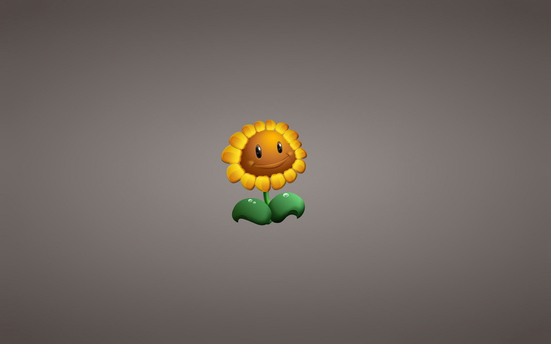 1080P, minimalism, sunflower, plant, Plants vs. Zombies, flower